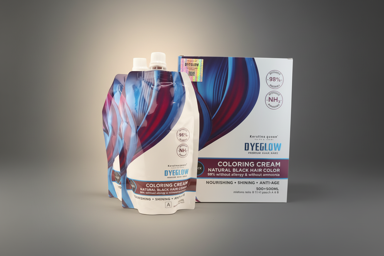 Keratine queen Natural Black Hair Coloring Cream, Ammonia-Free, 98% Allergy-Free, Nourishing Anti-Age Formula, 500+500ml