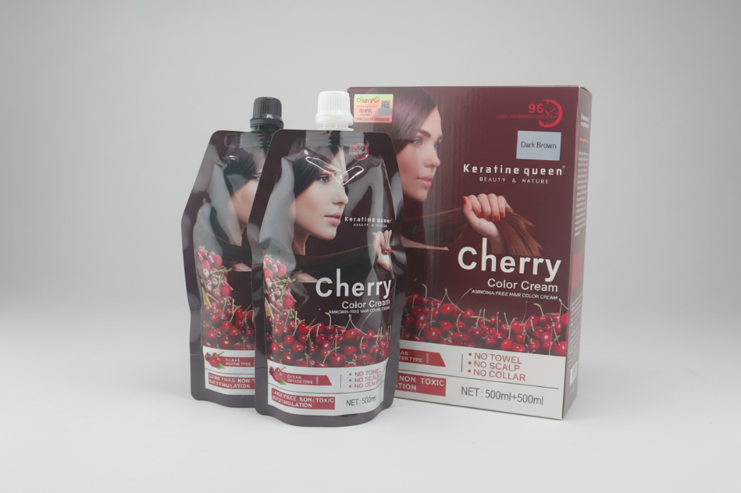 Keratine queen Keratine Queen Cherry Dark Brown Hair Color Cream 96 Ammonia-Free Hair Color Cream 500ml+500ml