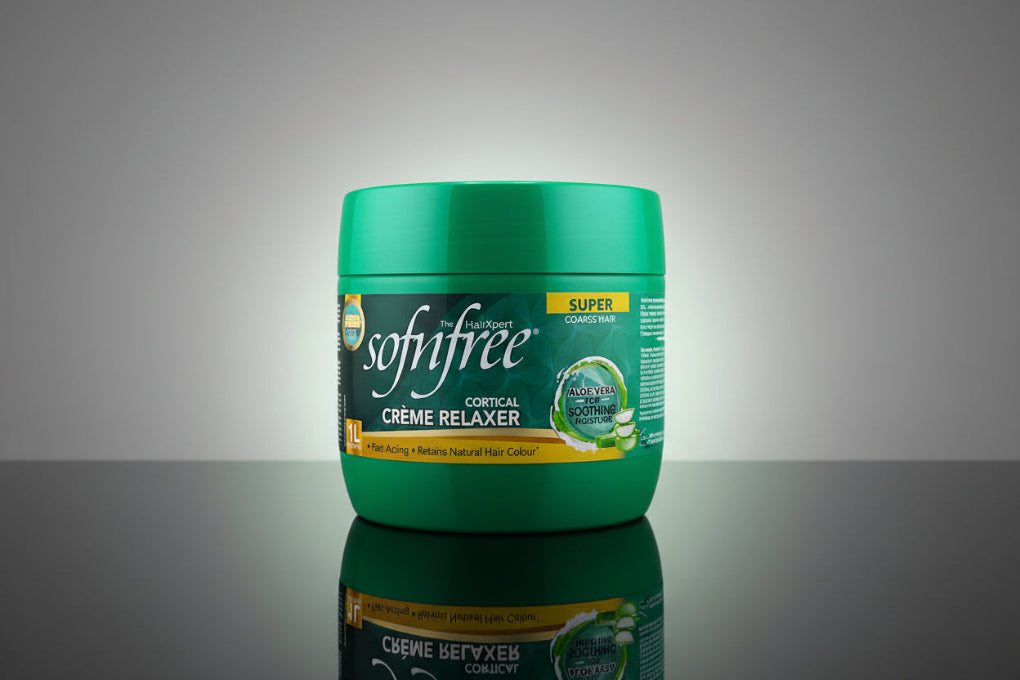 professional long description suitable for Amazon for Sofn’free Cortical Crème Relaxer – Super (Coarse Hair) – 1L