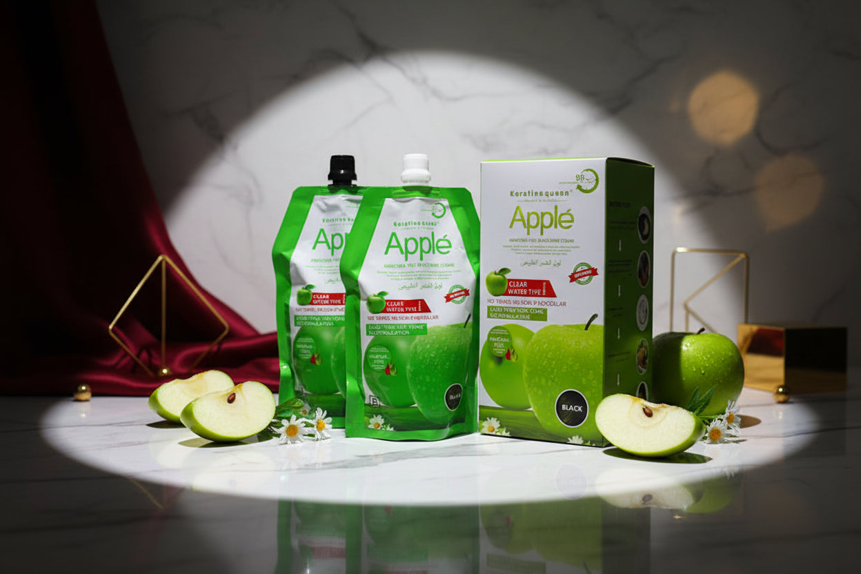 Keratine Queen Apple Ammonia-Free Black Hair Cream 96 (Clear Water Type) 500ml + 500ml A gentle hair color cream that gives natural black results without irritation. Its ammonia-free and non-toxic
