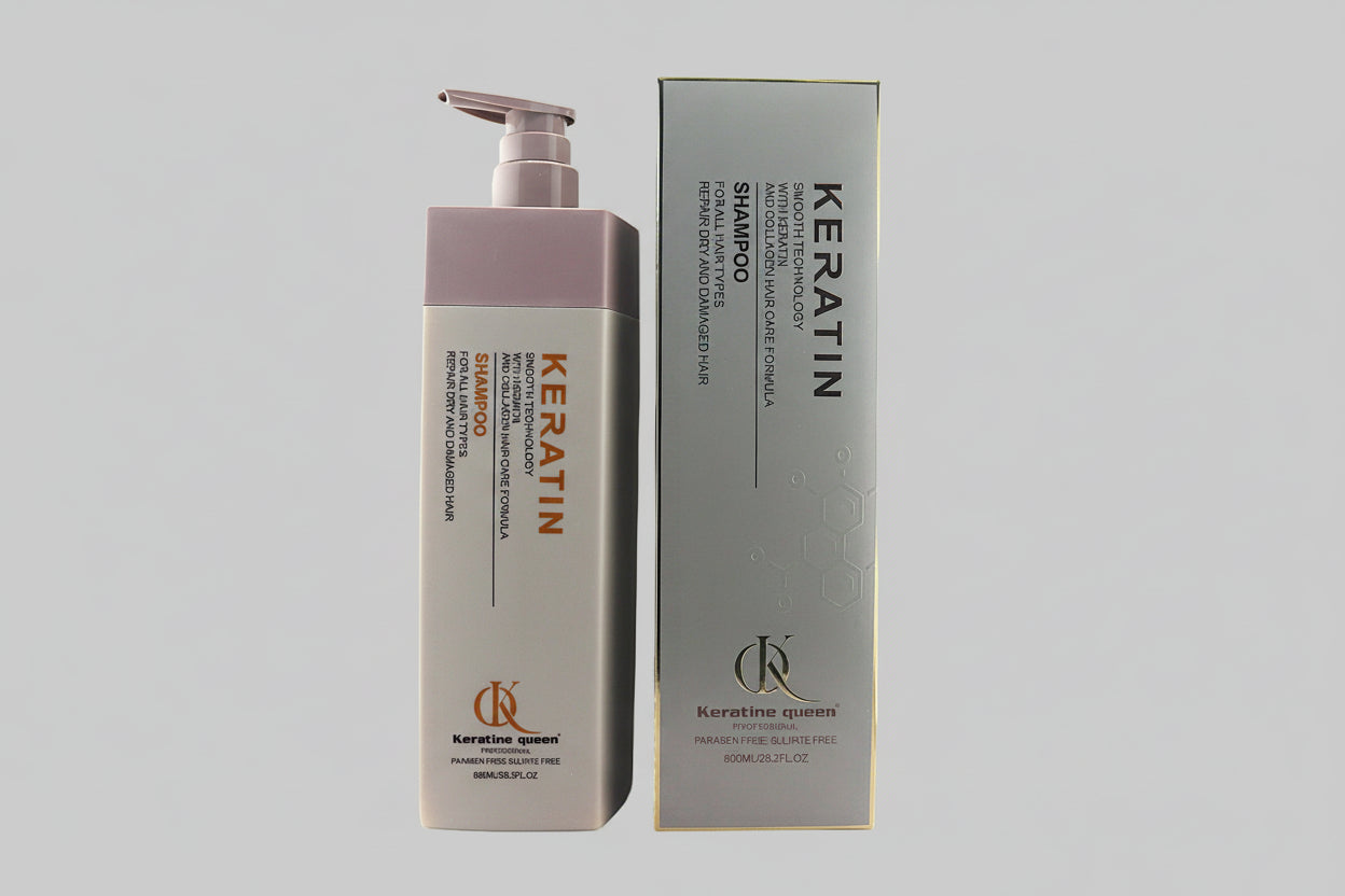 Keratine Queen Smooth Technology Shampoo for All Hair Types, With Keratin Hair Care Formula, Repair and Damaged Hair, Paraben Free Sulfate Free, 800ML/28.2FL.OZ