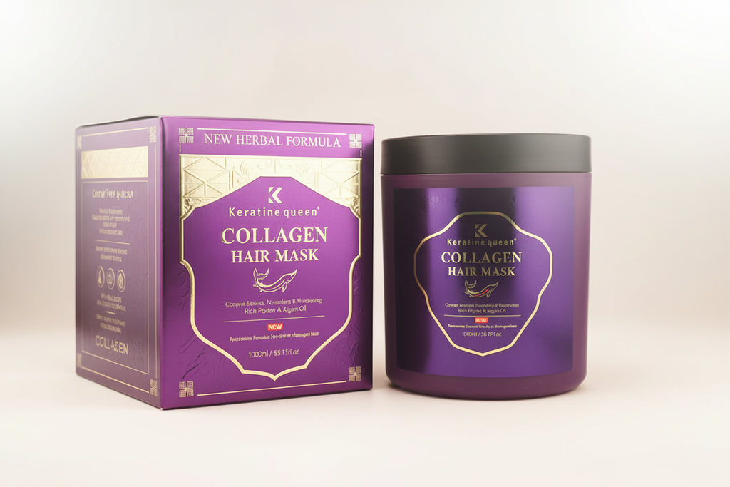 Keratine queen Collagen Hair Mask, New Herbal Formula, Nourishing & Moisturizing, Rich Protein & Argan Oil, Restorative Formula for Dry or Damaged Hair, 1000ml/35.19fl.oz