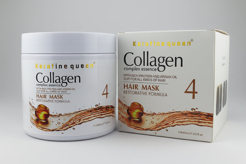 Keratine queen Collagen Complex Essence Hair Mask, Restorative Formula with Rich Protein and Argan Oil, For All Hair Types, 800ml/27.05 fl.oz