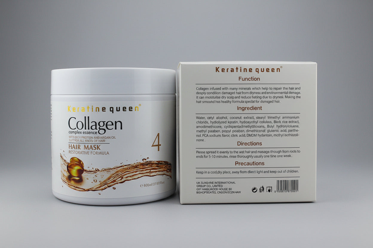 Keratine queen Collagen Complex Essence Hair Mask, Restorative Formula with Rich Protein and Argan Oil, For All Hair Types, 800ml/27.05 fl.oz