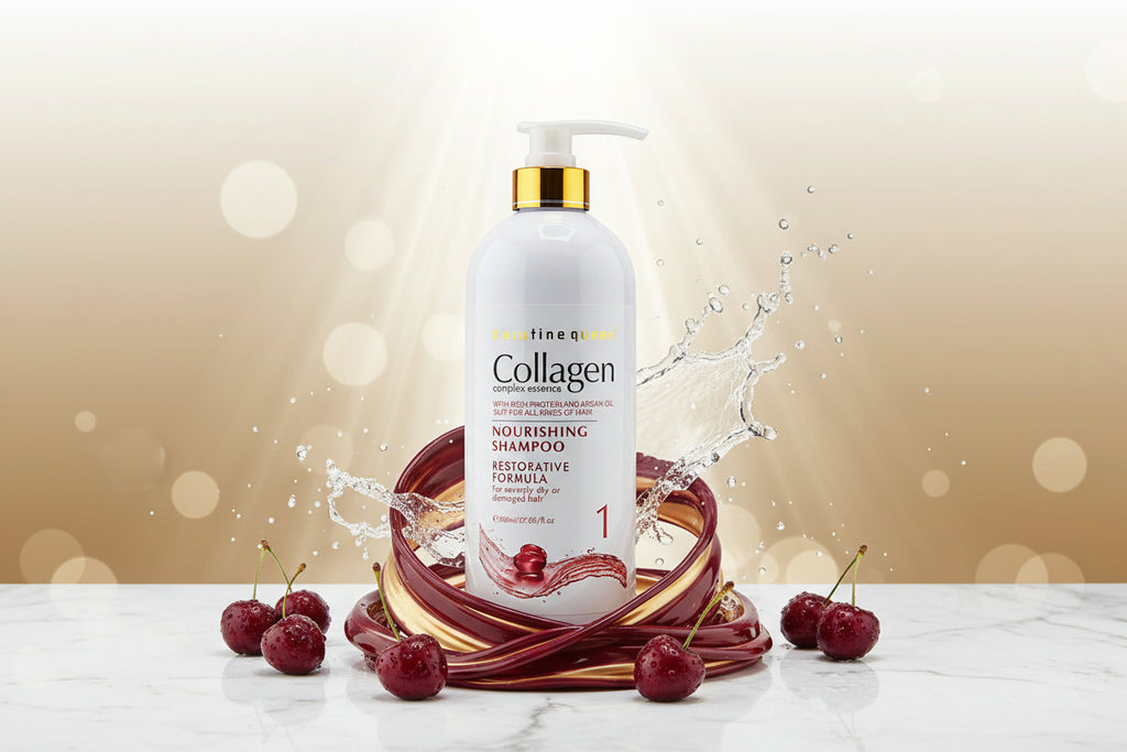 Keratine queen Collagen Complex Essence Nourishing Shampoo, Restorative Formula with Rich Protein and Argan Oil, 800ml, For Severely Dry or Damaged Hair