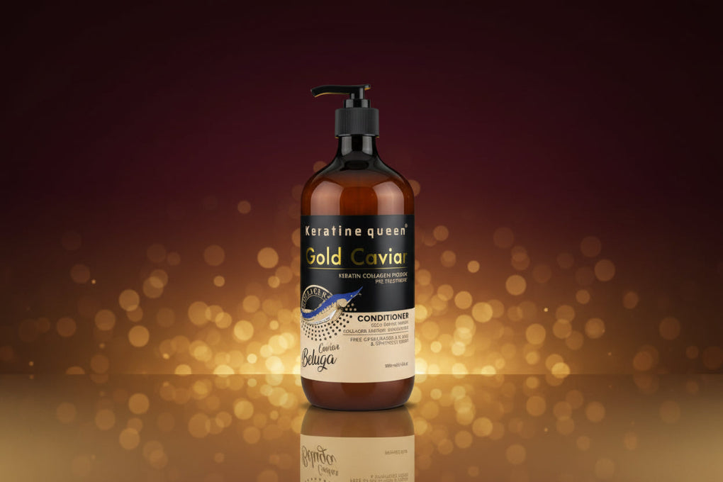 Keratine queen Gold Caviar Conditioner, Keratin Collagen Protein Pre-Treatment, Beluga Caviar, Sulfate & Silicon Free, 800ml/28.16oz