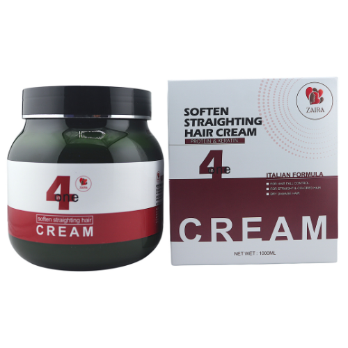 ZAIRA 4-in-1 Soften Straightening Hair Cream – Italian Formula 1000ml