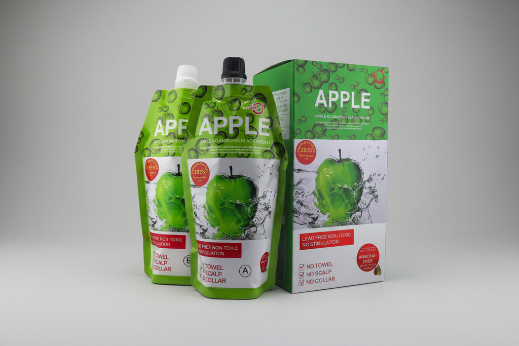 Apple No Ammonia Black Cream, Lead Free Non-Toxic Hair Coloring, Ammonia-Free Formula, No Towel No Scalp No Collar, Improved Formula 2025