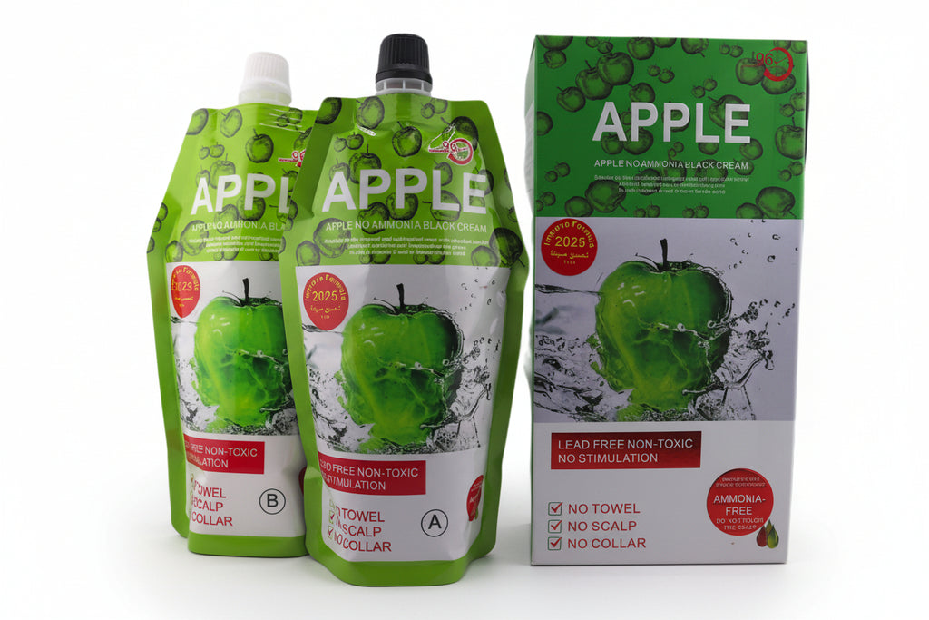 Apple No Ammonia Black Cream, Lead Free Non-Toxic Hair Coloring, Ammonia-Free Formula, No Towel No Scalp No Collar, Improved Formula 2025
