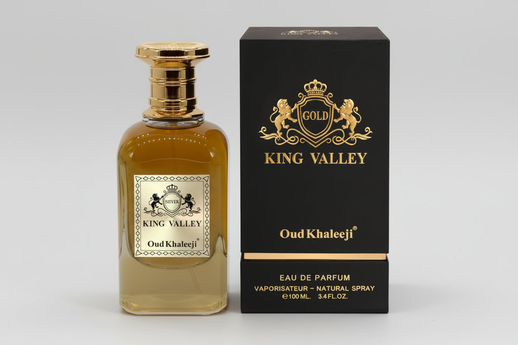 "Oud Khaleeji KING VALLEY GOLD EDP 100ml Perfume - A Regal Symphony of Opulence, Elegance, and Luxurious Fragrance"