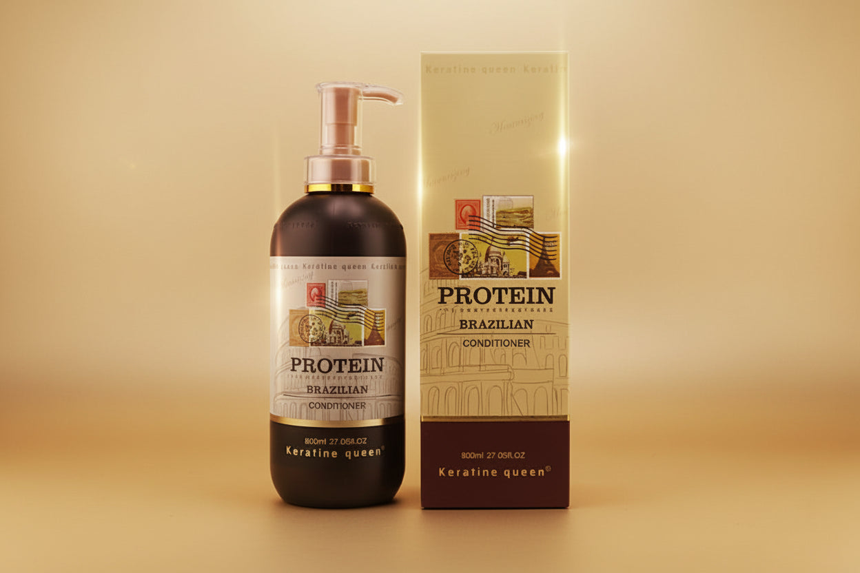 Keratine Queen Protein Brazilian Hair Conditioner 800ML, Vitamin B3,B5,B6, Silicon Free, Paraben Free , Sulfate Free