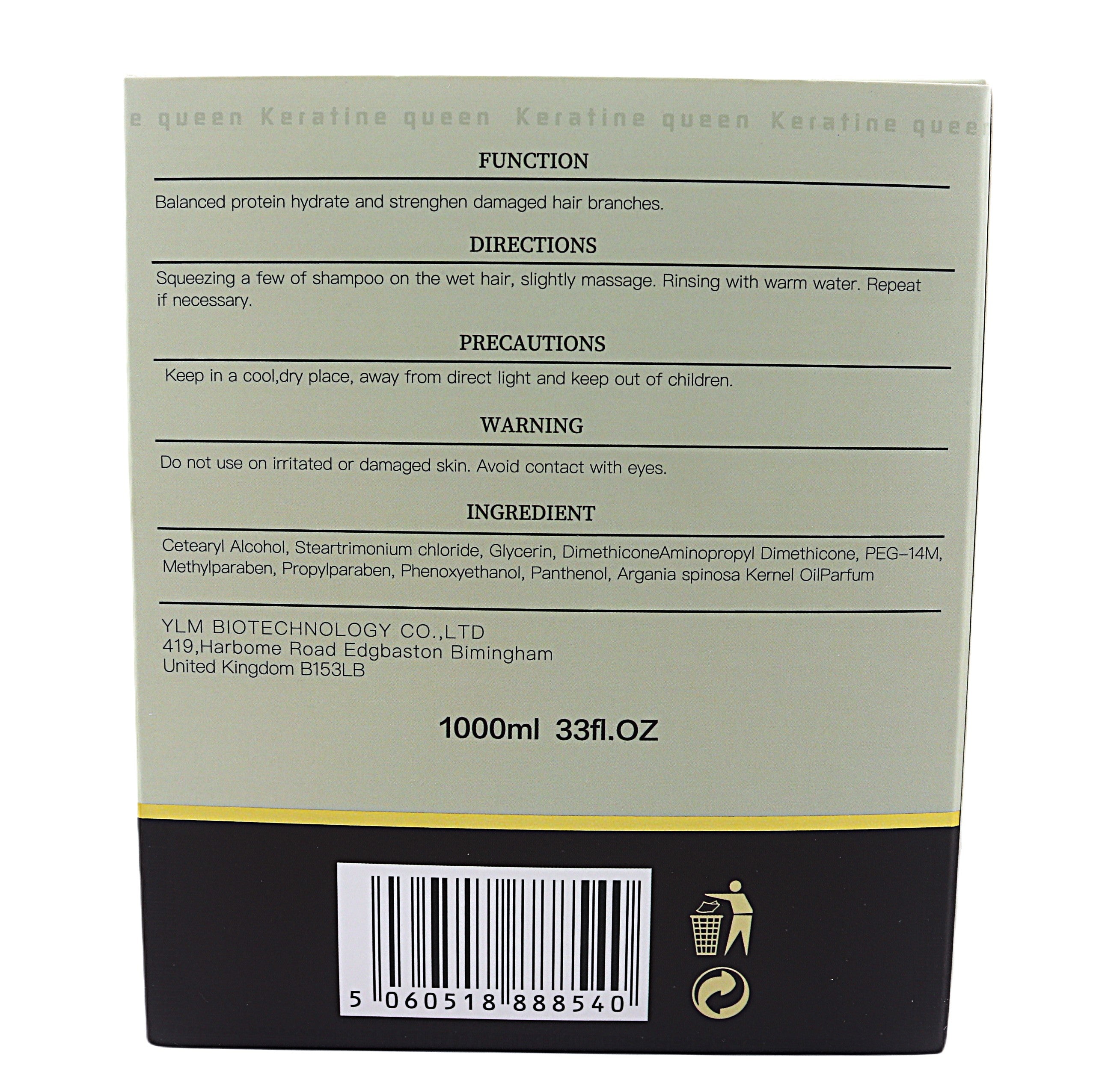 Keratine queen protein Brazilian Hair Mask 1000ML Silicon Free, Paraben Free, Sulfate Free , Balanced protein hydrate and strengthen damaged branches.