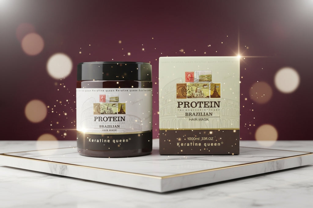 Keratine queen protein Brazilian Hair Mask 1000ML Silicon Free, Paraben Free, Sulfate Free , Balanced protein hydrate and strengthen damaged branches.